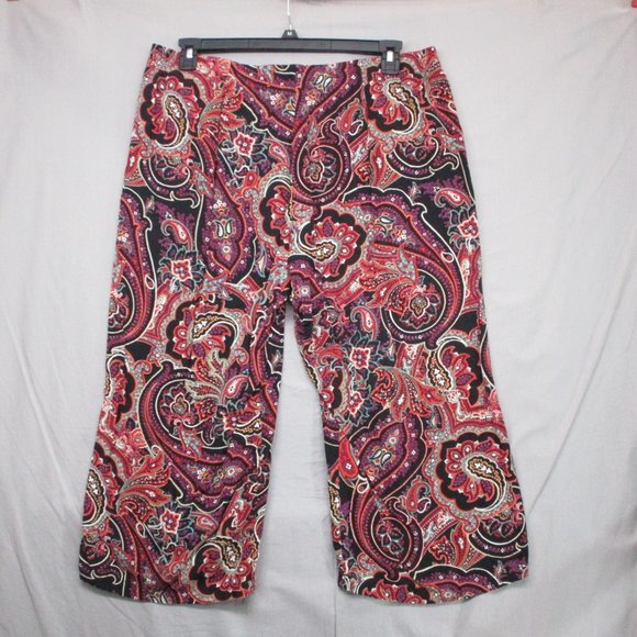 J.Jill Loose Fit Leggings Paisley Design Black & Purple Women Size | XL - Picture 8 of 10